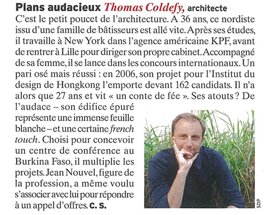 L'EXPRESS - plans audacieux Thomas Coldefy, architecte