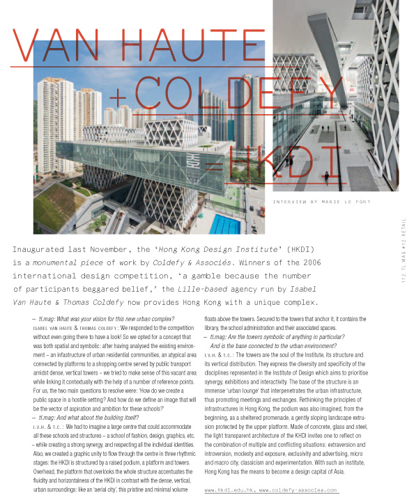 TL Magazine - Van Haute + Coldefy = HKDI